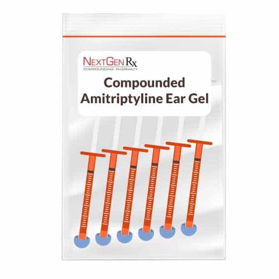 six syringes of compounded amitriptyline ear gel