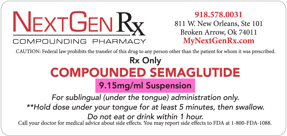 prescription label for compounded semaglutide sublinguals